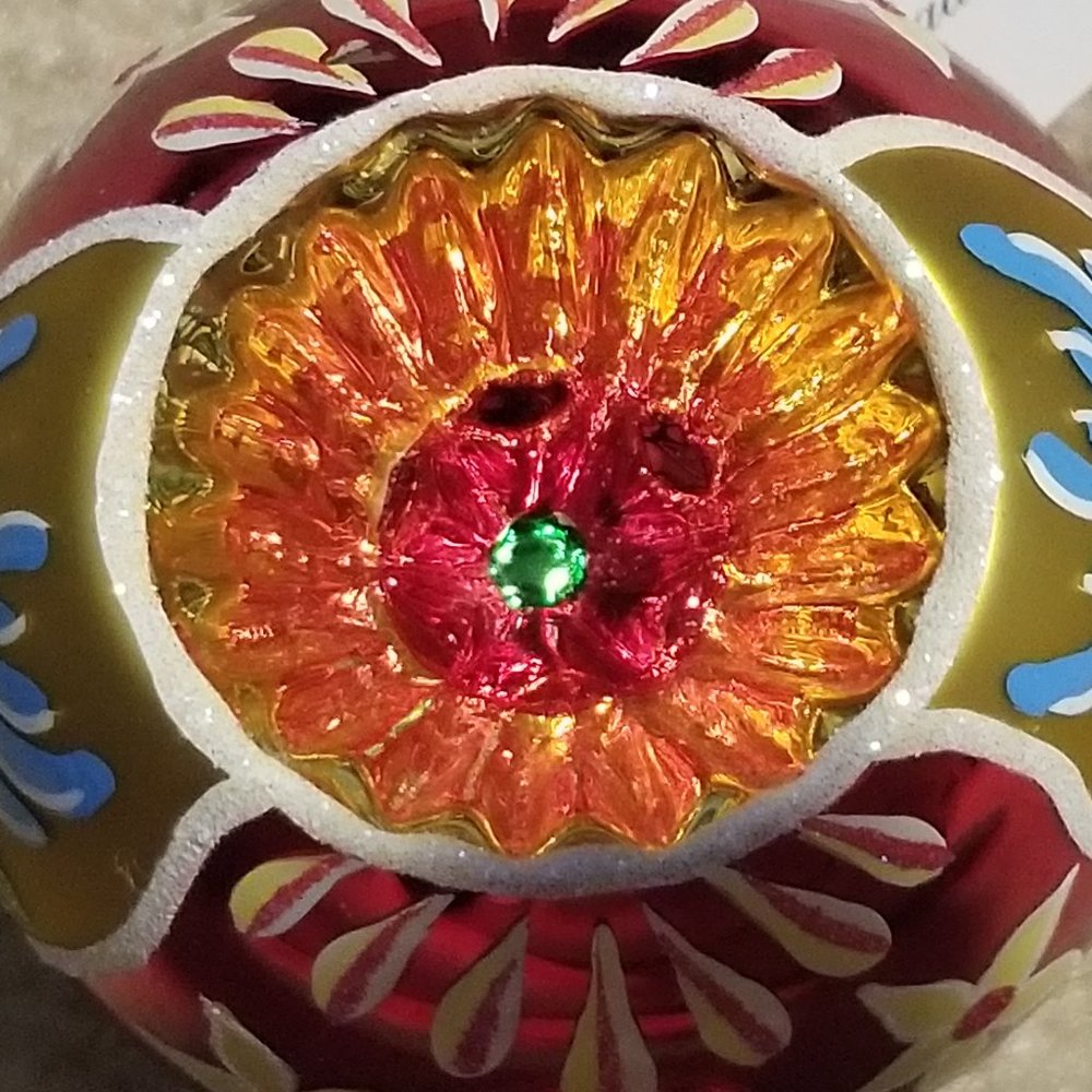 RARE VINTAGE CHRISTOPHER RADKO SUNRISE SERENADE DOUBLE REFLECTOR INDENT ORNAMENT - Picture 4 of 11